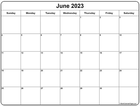 June 2023 Calendar Free Printable Calendar