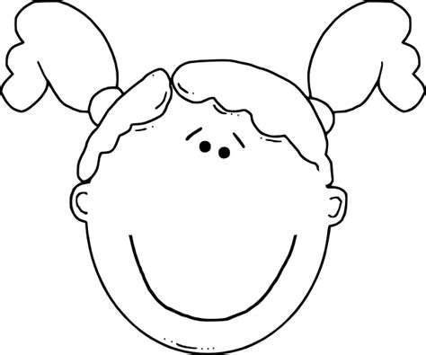 Girl Pigtails Outline Clip Art At Vector Clip Art Online