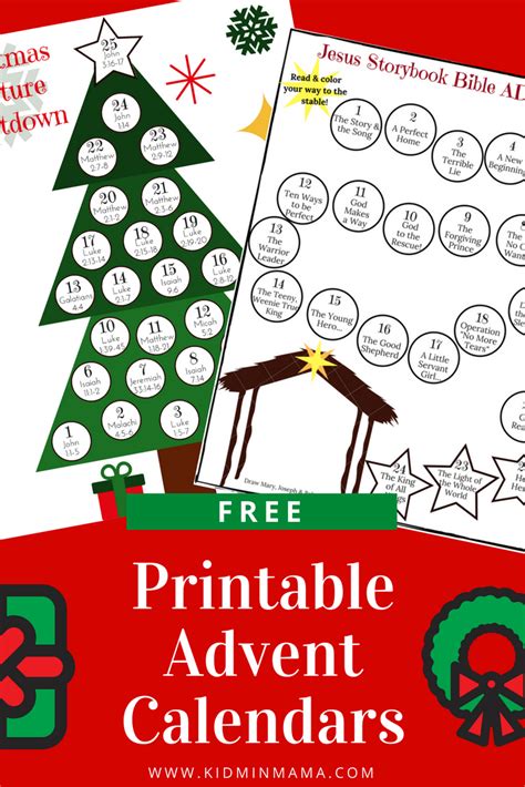 Free Printable Advent Calendars Printable Advent Calendar Advent