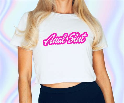 Anal Slut Logo Crop Top Sexy Fetish Ddlg Clothing Bdsm Etsy