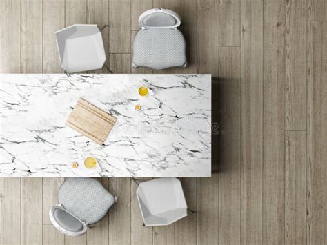 Dining Room Top View On Marble Table Stock Illustration Illustration