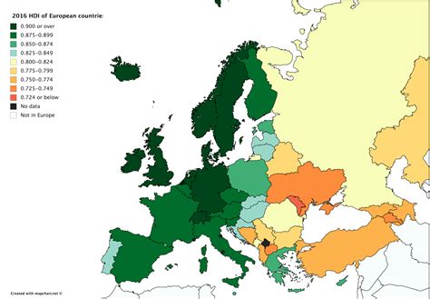 List Of European Countries By Human Development Index 2016 Vivid Maps