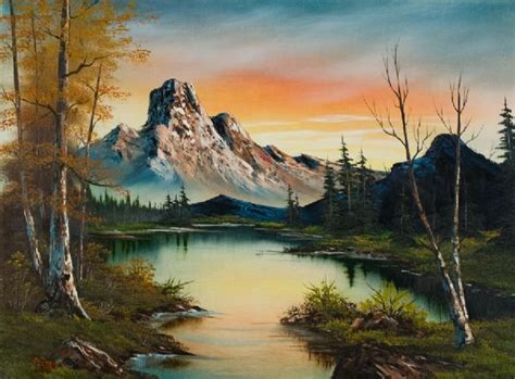 bob ross mountain at sunset paintings & bob ross mountain at ... | Bob ross paintings, Bob ross ...