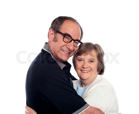 Schöne Senior Liebe Paar Umarmt Stock Bild Colourbox
