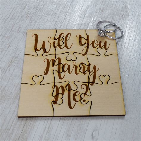 will you marry me proposal puzzle piece basswood lasered etsy
