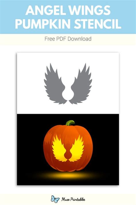 Free Printable Angel Wings Pumpkin Stencil Download It At