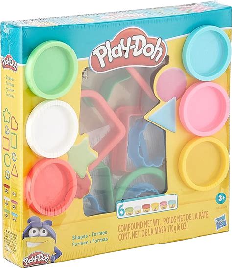 Play Doh Fundamentals Shapes Tool Set With 6 Non Toxic Colors 1 Ounce