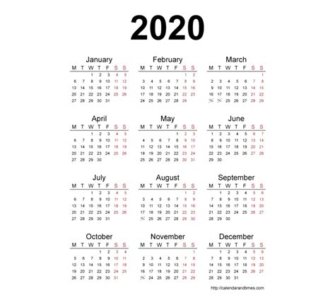 2020 Calendar Png Images Transparent Background Png Play