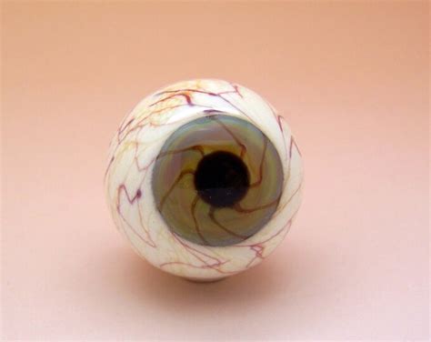 Remarkable Lampwork Glass Eyeball Marble With Green And Brown Etsy