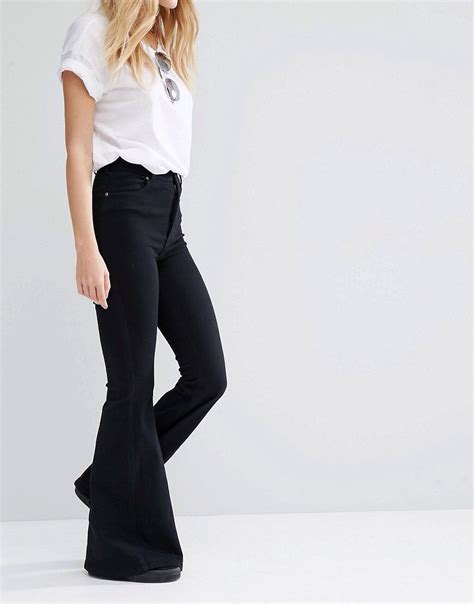 dr denim tracy high waist skin tight super flare jeans at in 2020 super flare jeans