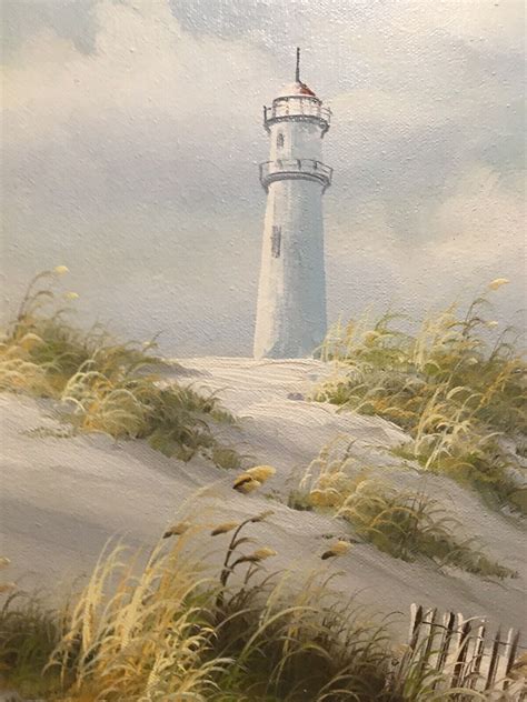 Seascape Original Painting Oil On Canvas By Carson Winter Lighthouse