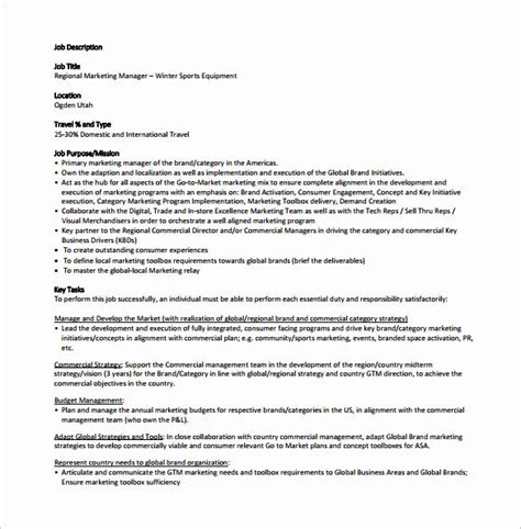 As such it is an interesting role but requires multiple skills there is almost nothing that is not involved in brand management buying, selling, marketing, pricing, ordering. Regional Sales Manager Job Description Lovely 13 Marketing ...