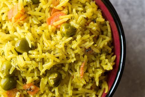 Yellow Saffron Basmati Rice With Turmeric And Vegetables Pilav Or Pilaf