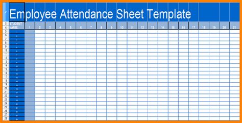 Employee Attendance Sheet Template Attendance Sheet Template