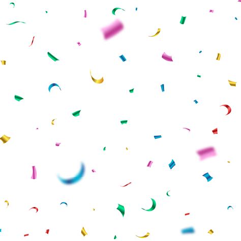 Colorful Shiny Confetti Falling Isolated On A Transparent Background
