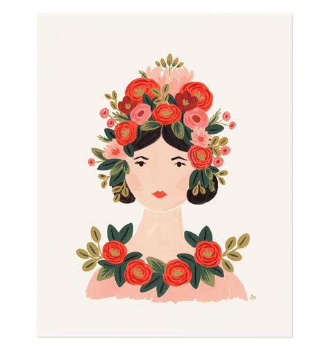 Rosa Illustrated Art Print Art Prints Art Illustration