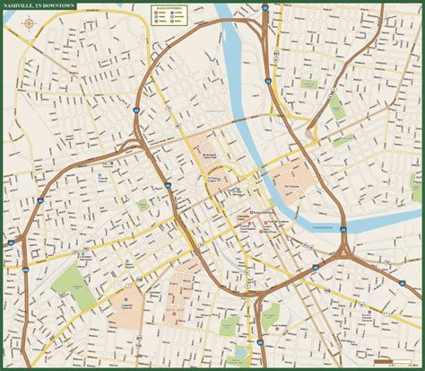 Nashville Metro Map Digital Vector Creative Force