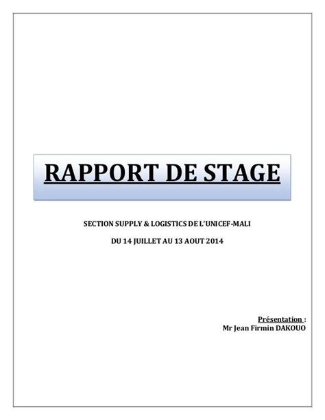 Exemple De Rapport De Stage Bts Pdf 9