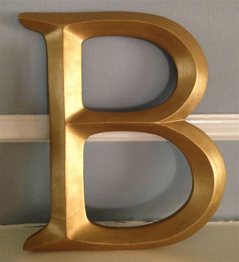 Large Single Letter Initials Monogram Letter B Gold