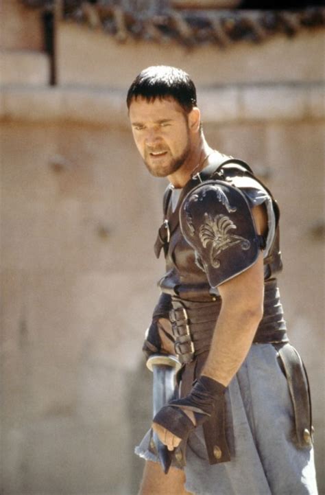 Russell Crowe Garbed As A Gladiator In Gladiator Movie