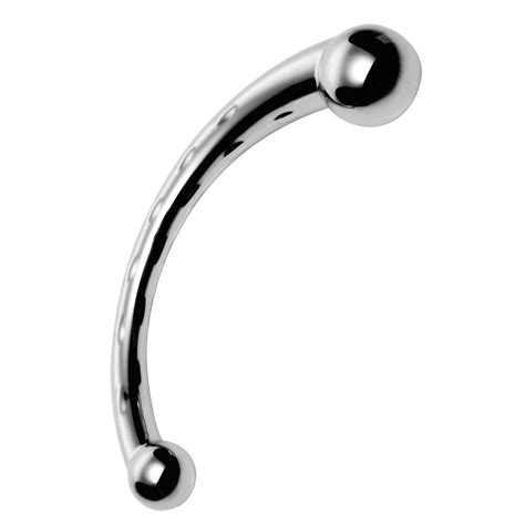 The Chrome Crescent Dual Ended Dildo Double Ball Metal Sex Toy Master