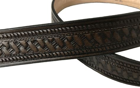 Half Basket Weave Design Handmade Mens Leather Belt 1.5