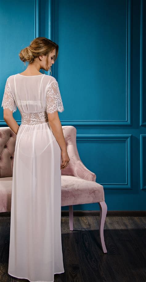 White Chiffon Boudoir Dress Dress For A Wedding Boudoir Lace Etsy