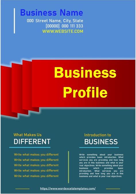 Business Profile Template Free Word And Excel Templates