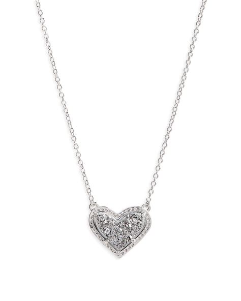 Kendra Scott Ari Heart Pendant Necklace In Blue Lyst