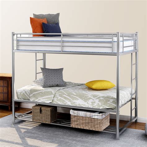 Metal Bunk Beds Heavy Duty Twin Over Twin Metal Bunk Beds With Storage