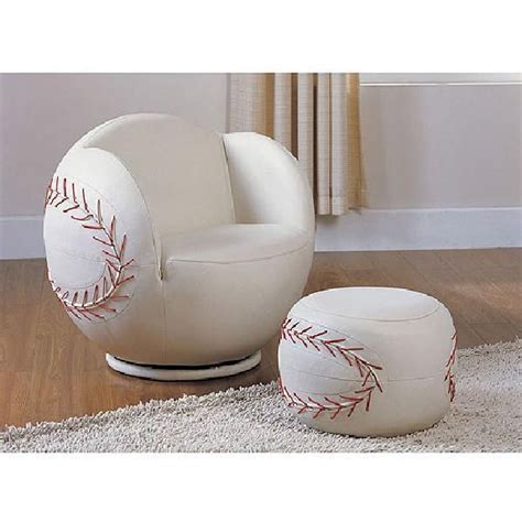 ( 2.0) out of 5 stars. Kids Room Baseball Chair Footstool Swivel Faux Leather ...
