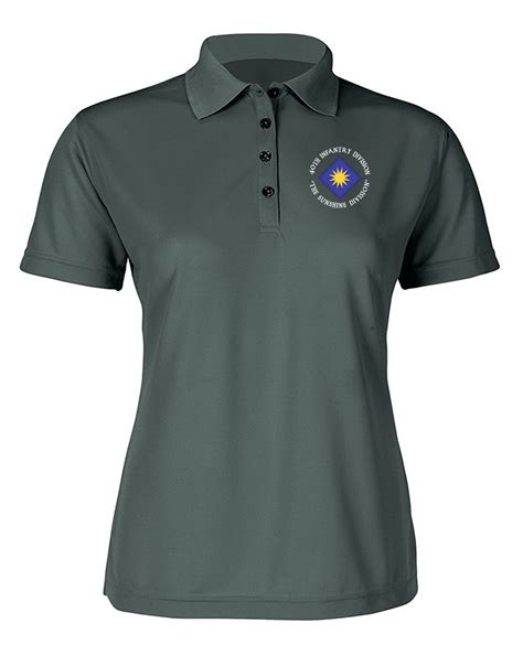 40th Infantry Division Ladies Embroidered Moisture Wick Polo Shirt