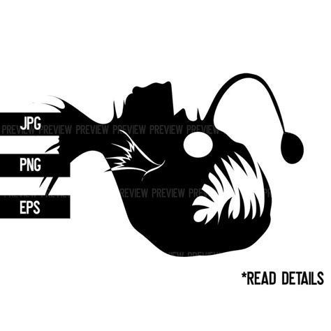 Angler Fish Silhouette Svg Png  Eps File Types Transparent Etsy