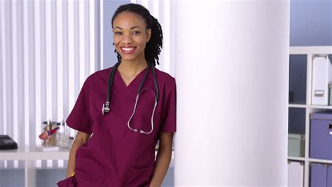 This is a clip for press use (epk), for. Black Woman Nurse Smiling in Stock Footage Video (100% ...