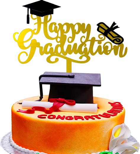 Anctey Graduation Cake Toppers Set 1 Big Happy Graduation Cake Topper