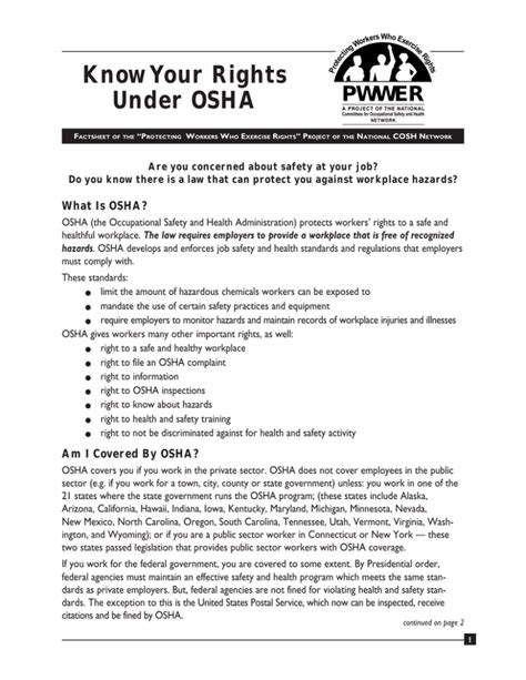 Osha Know Your Rights