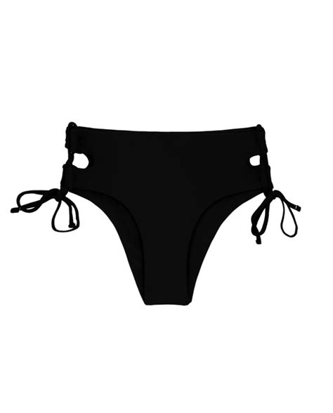 Black Laced Larger Side Bikini Bottom Bottom Black Reto Brand Rio De Sol