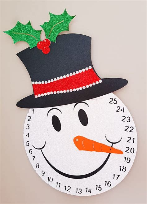 Happy Snowman Advent Calendar Template Etsy