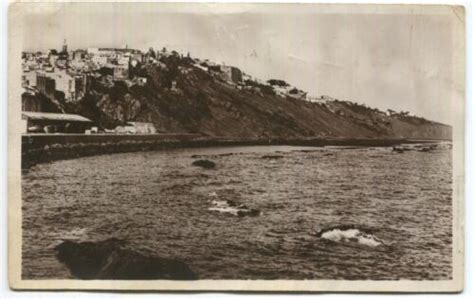 1938 Posted British Post Office Tangiers Rppc Of Tangier Coast In