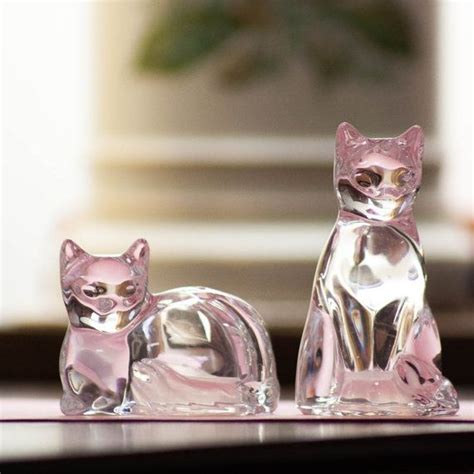 Vintage Clear Glass Kitty Cats A Pair Of Collectible Cats Etsy Cats
