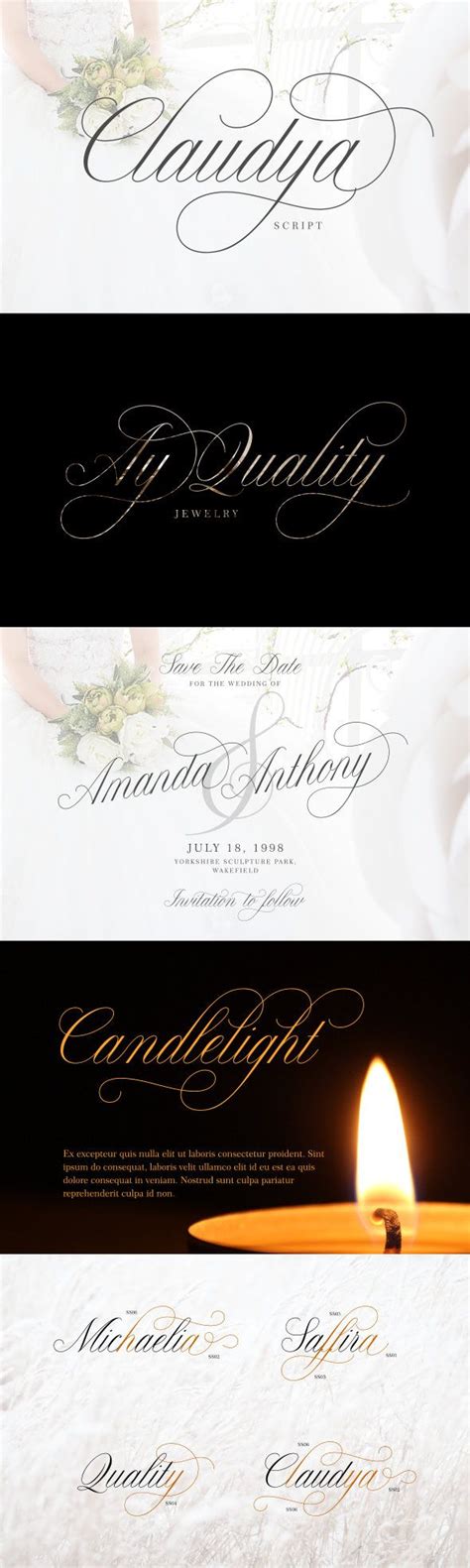 Claudya Script Beautiful Fonts Feminine Invitations Wedding Fonts