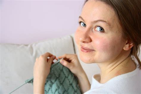 Woman Knitting Stock Photo Image Of Human Beautiful 14418328