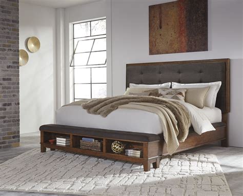 It is also easy to assemble. Ashley Ralene E King Upholstered Storage Bed in Dark Brown ...