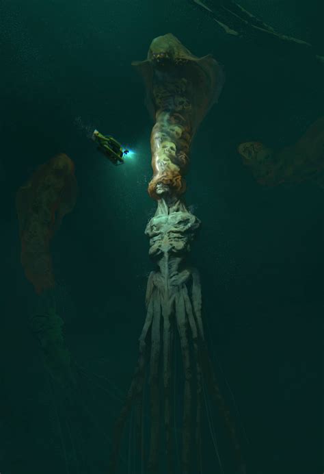 Creepy Creature Sea Abyss Water Horror Skull Underwater Wallpaper