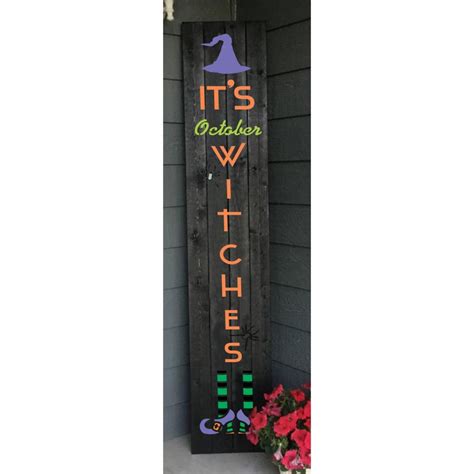 Its October Witches Vertical Porch Stencil In 2022 Halloween Porch