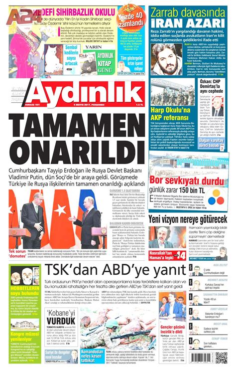 Aydınlık Gazetesi Gazetesi 04 05 2017 tarihli manşeti
