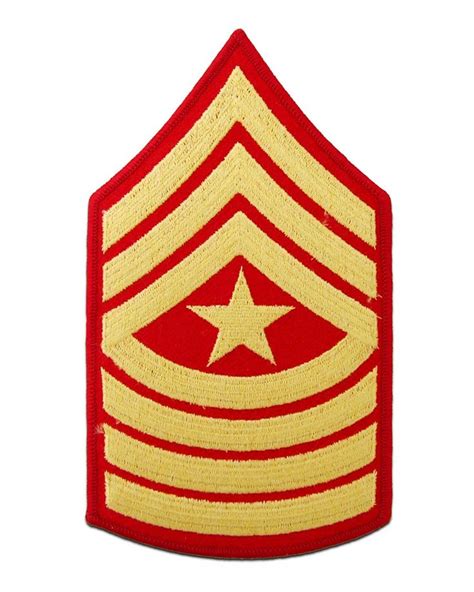 Sergeant Major Gold And Red Marine Corps Chevron Male Marine Corps