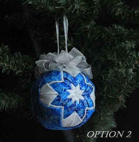 Blue And Silver Quilted Ornament No Sew Ornament Home Etsy