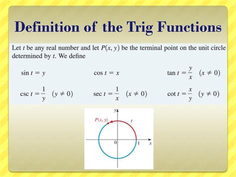 PPT Section 5 2 Trigonometric Function Of Real Numbers PowerPoint