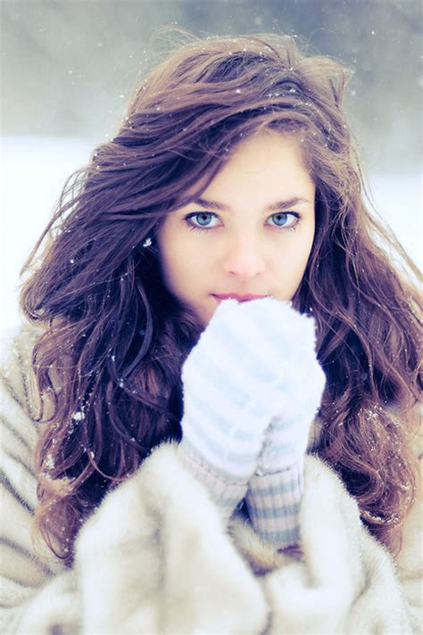 Beautiful Cute Girl Snow Winter Image 414213 On